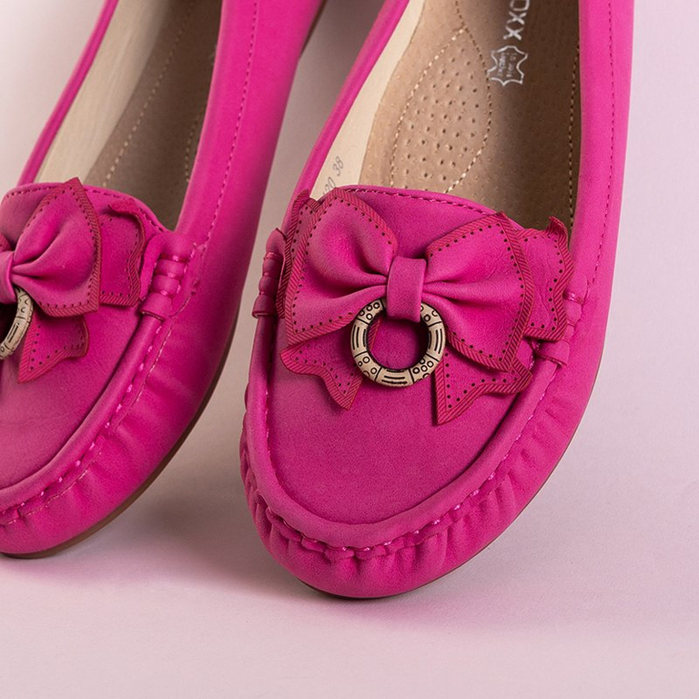 Mocassins femme fuchsia à nœud Emari - Chaussures