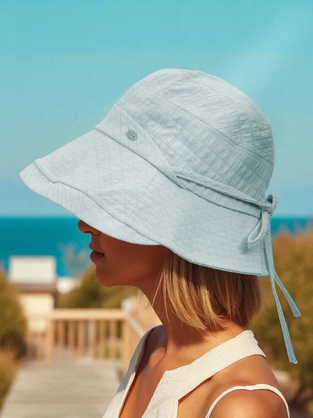 Chapeau pour femmes Kalliste à large bord, bleu, 100 % polyester