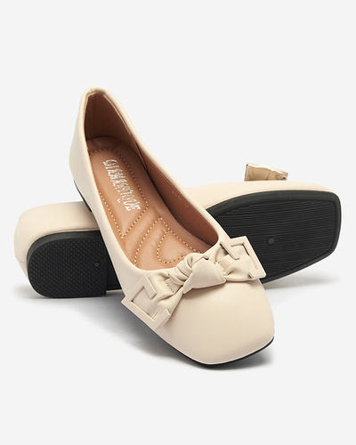 Ballerines femme beige avec décoration sur le nez Caxien- Footwear
