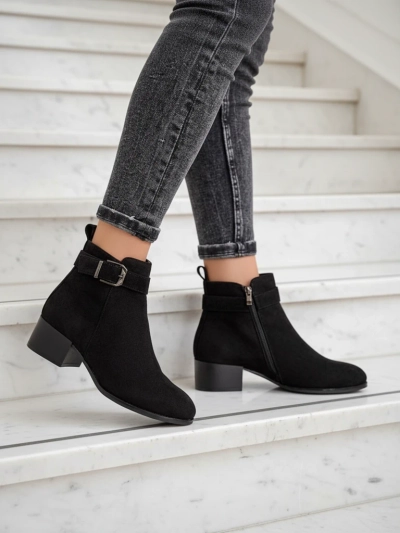 Bottines Elegante Nero en Cuir Écologique