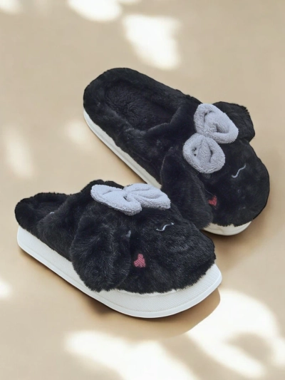 Pantoufles en fourrure pour femmes Royalfashion avec un nœud Savos