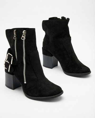 Royalfashion Bottes noires pour femme avec embellissement Feirrgo