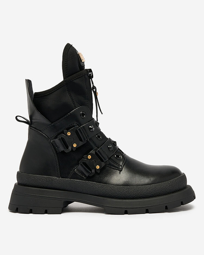 Royalfashion Bottes bagger pour femmes, noires, décorées de clous Dozilda