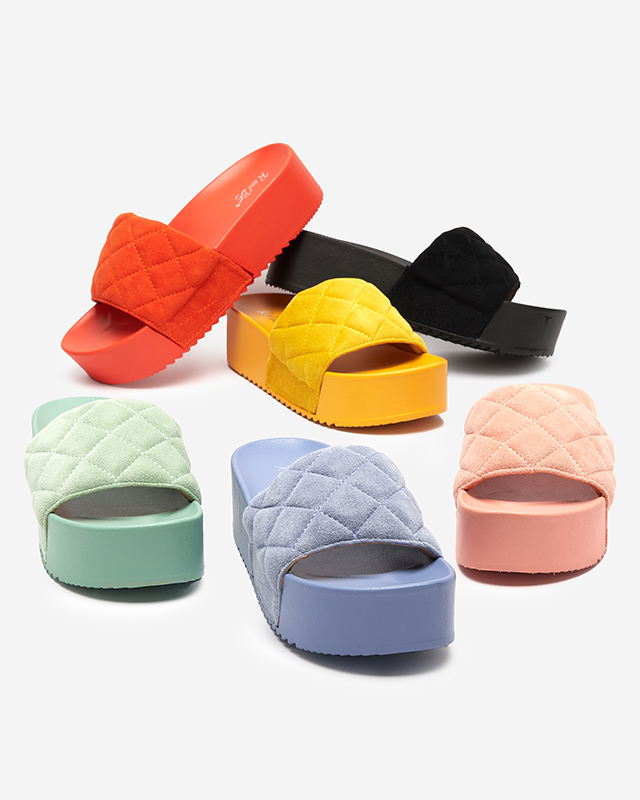 OUTLET Sandales matelassées bleues pour femmes sur la plateforme Koriner - Footwear