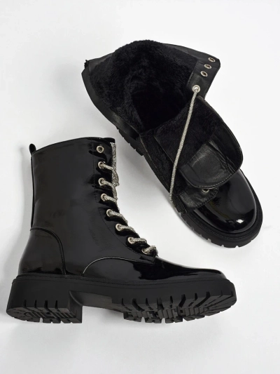 Bottines vernies à lacets pour femmes Fjorra