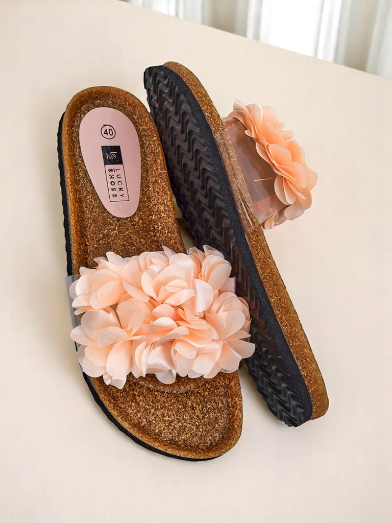 Royalfashion Claquettes pour femmes avec fleurs Flora Soft