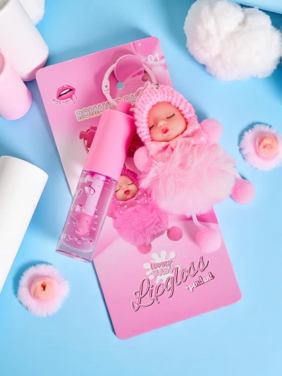 Gloss à lèvres pour enfants avec une poupée Rose clair