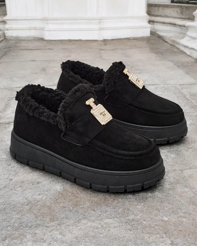 Chaussures noires Kalliope avec plateforme et fourrure