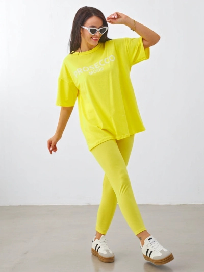 Ensemble en coton Royalfashion pour femmes avec manches courtes et leggings