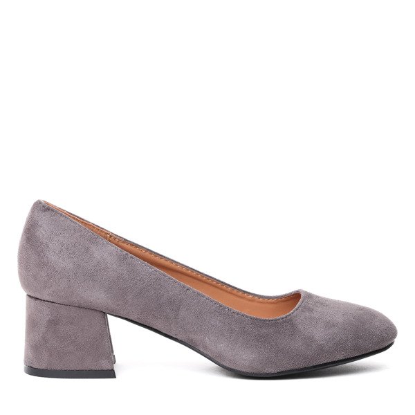 Czarne czółenka na niskim słupku Tinsley- Obuwie