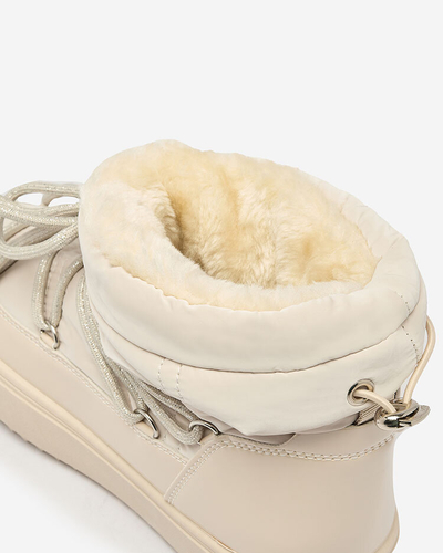 Royalfashion Bottes à enfiler pour femmes bottes de neige a'la en beige Nevsone