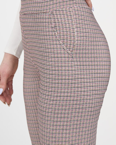 Treggings à carreaux marron et noir pour femmes - Vêtements