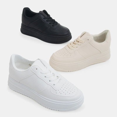 Baskets Plateforme Femme Beige Silvina - Chaussures