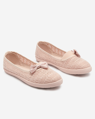 OUTLET Baskets à enfiler rose poudré pour fille avec tige Locuni ajourée - Footwear
