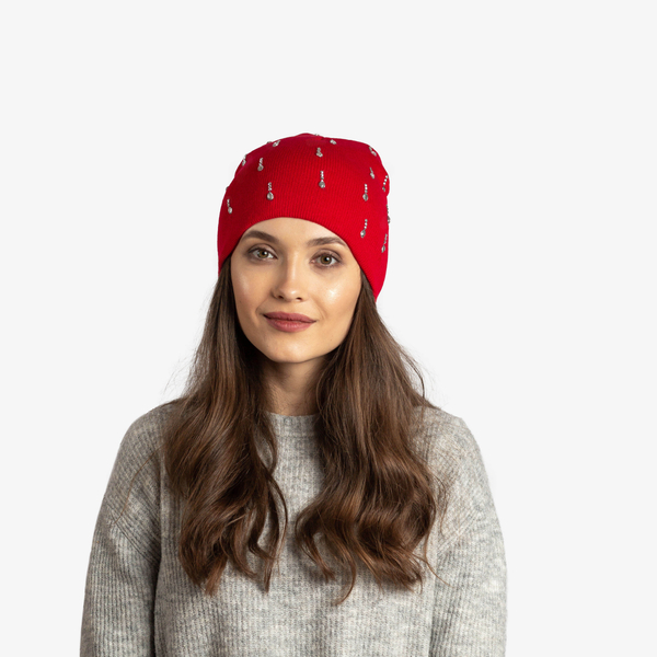 Casquette rouge pour femme avec zircone cubique - Accessoires
