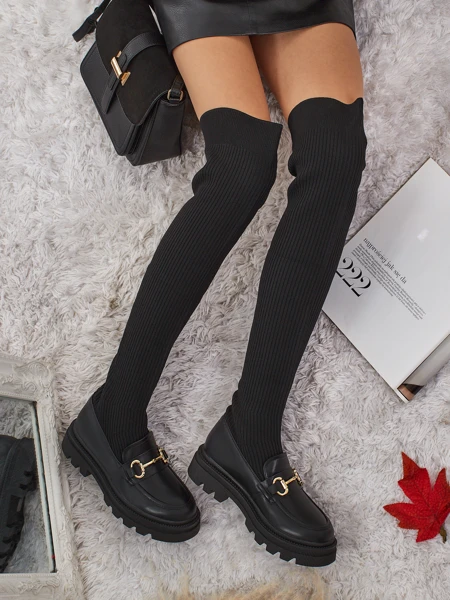 Longues bottes à enfiler pour femmes avec décoration Novera