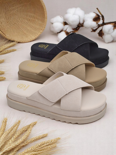 Royalfashion Sandales plates pour femmes Evre