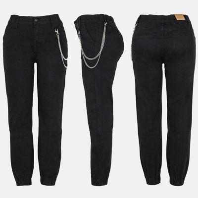 Pantalon cargo femme rouge avec chaîne - Pantalon 1