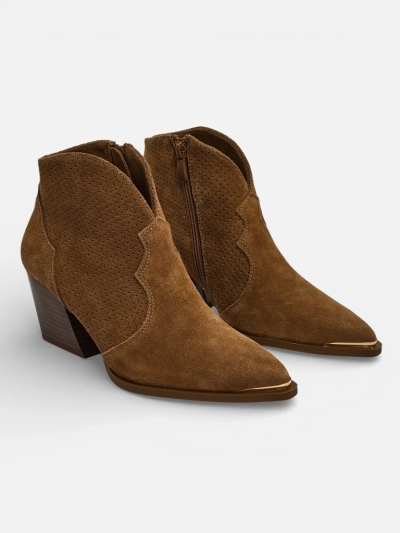 Bottines de cowboy pour femmes en cuir naturel Nilof