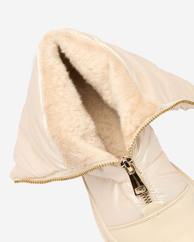 Royalfashion Bottes à talons plats Tainve Beige pour femmes