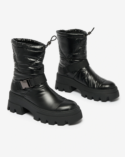 Royalfashion Bottes à enfiler pour femme bottes de neige a'la en noir Tyvone