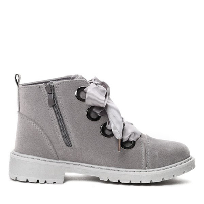 Szare traperki Estelle- Obuwie