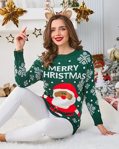 Pull de Noël pour femmes Royalfashion avec Père Noël