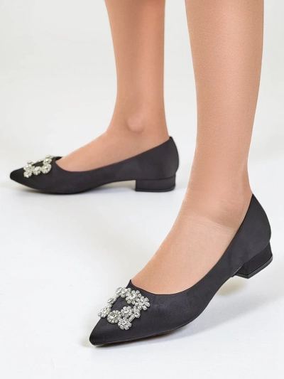 Royalfashion Ballerines pour femme en tissu satiné avec une boucle Legant