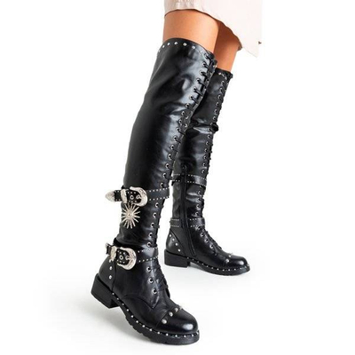 Bottes à lacets noires en cuir écologique Stefania - Footwear