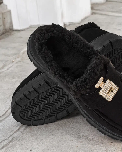 Chaussures noires Kalliope avec plateforme et fourrure