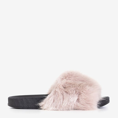 Babouche Nonni beige avec fourrure fille - Chaussures