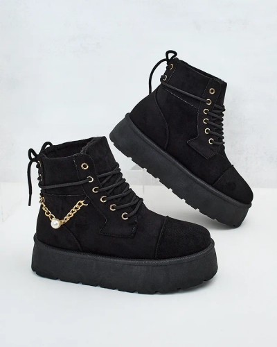 Royalfashion Bottes Woruces à lacets pour femmes
