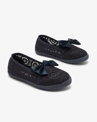 Baskets à enfiler bleu marine avec nœud pour filles Sweet Time - Footwear