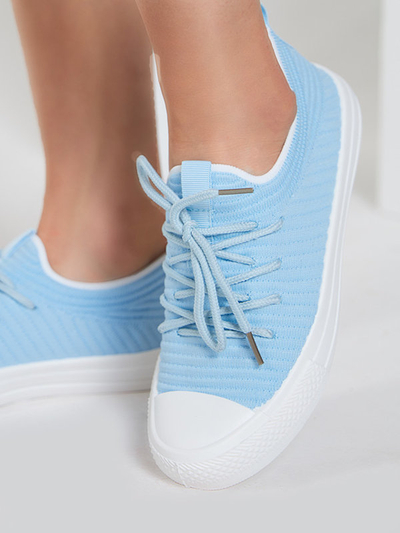 OUTLET Baskets rayées bleues pour femme Manfer- Footwear