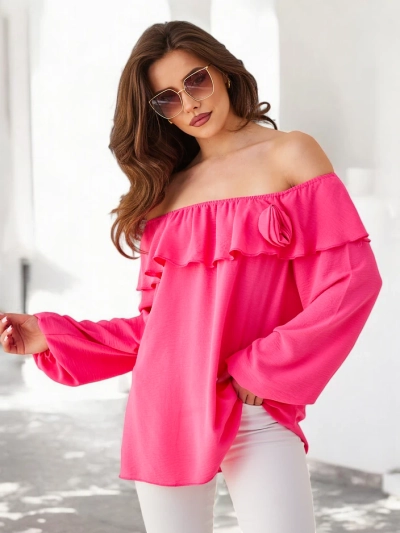 Blouse Royalfashion pour femmes au style espagnol avec volants et fleurs