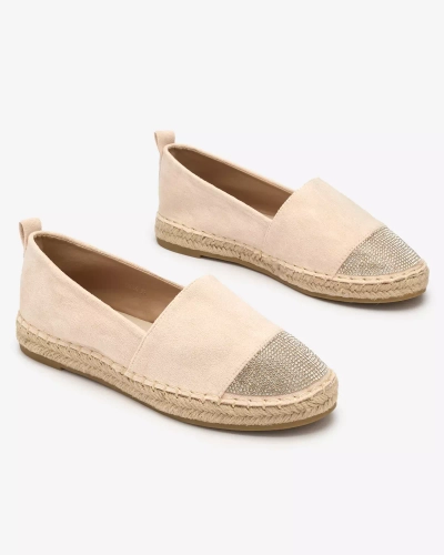 OUTLET Royalfashion Espadrilles pour femme beige avec zircons Iterica