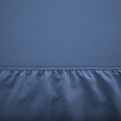 Drap en coton bleu avec une bande élastique 160x200 - Feuilles