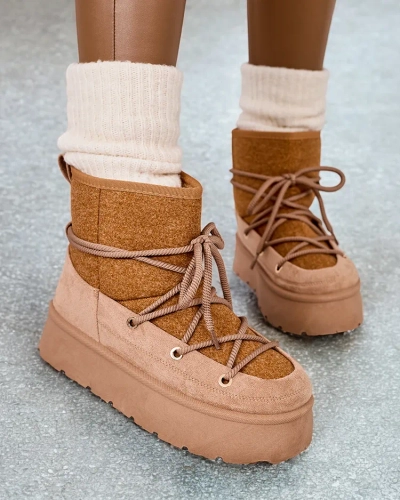 Royalfashion Bottes de neige Filori à lacets pour femmes