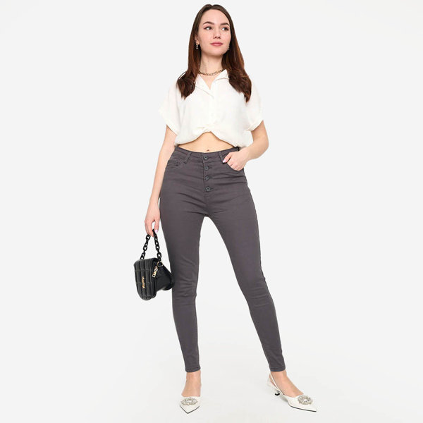 Jean skinny femme gris foncé - Vêtements