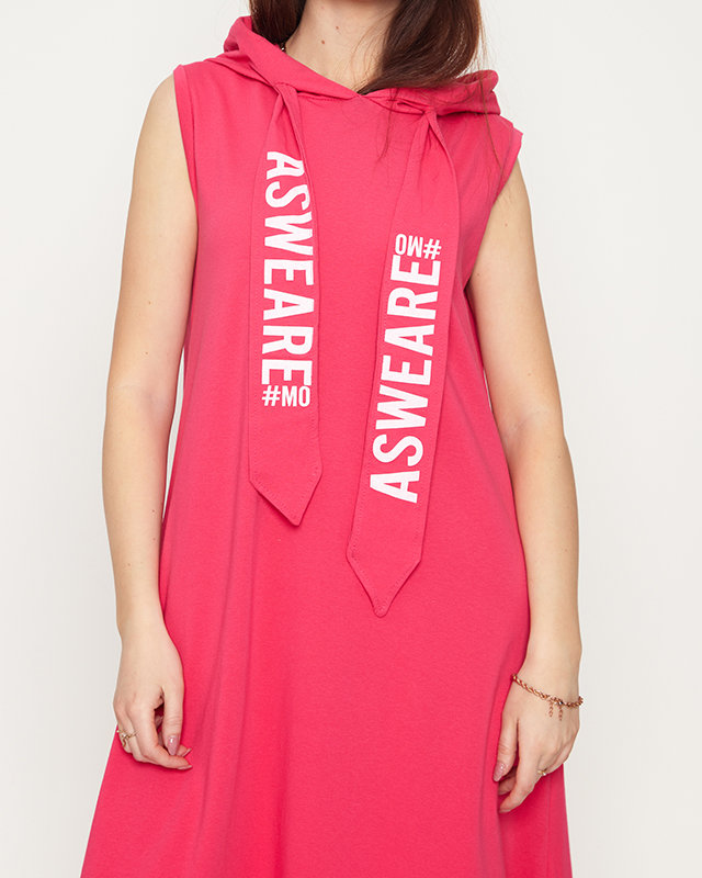 Robe sweat midi femme fuchsia - Vêtements