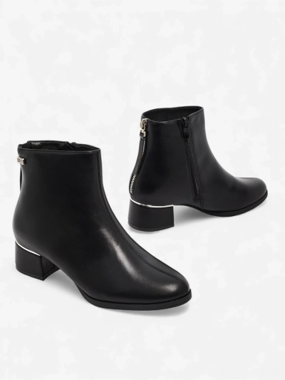 Bottines femme en cuir écologique à talons épais Arshinea