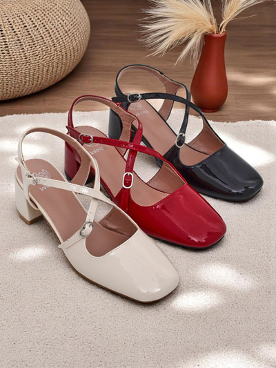 Royalfashion Escarpins à petit talon pour femme avec brides décoratives Lollita