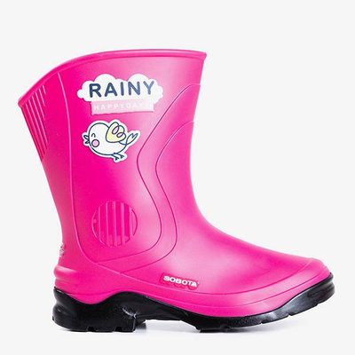 Bottes de pluie pour enfants fuchsia et noires Happy Baby - Footwear