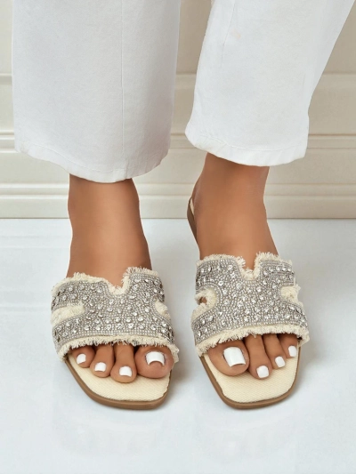 Royalfashion Sandales pour femmes avec strass CrystalEase