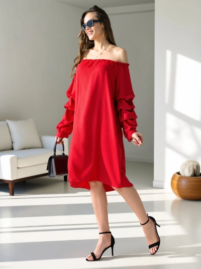Robe lisse pour femmes Royalfashion à la mode espagnole avec volants