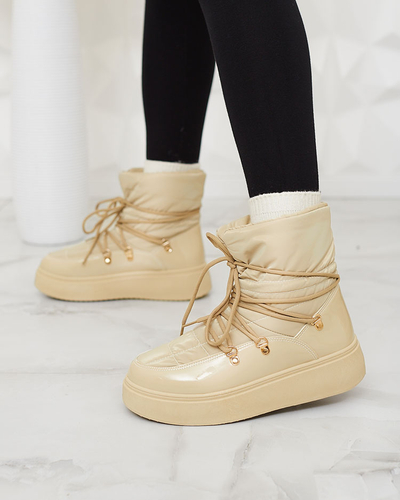 Royalfashion Bottes de neige à enfiler pour femme de couleur marron clair Dabenda
