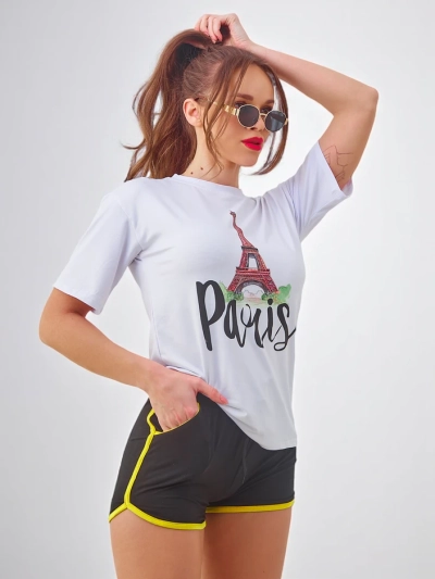 Ensemble de sport pour femmes Royalfashion avec t-shirt et short Paris