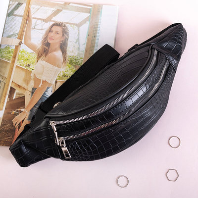 Rein femme noir à motif peau de crocodile - Sacs à main