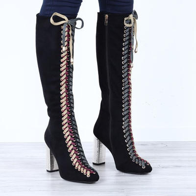 Bottes noires à lacets tressés Kira - Footwear