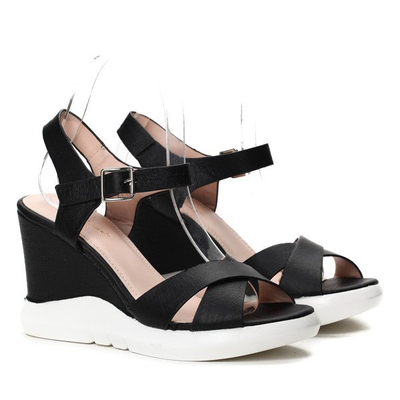 Sandales noires sur le coin Bexley- Chaussures 1